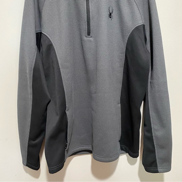 Spyder Men’s Charcoal and Black Quarter-Zip Pullover Size XL - Picture 3 of 13